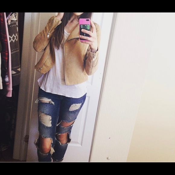 H&M suede material jacket in camel colour - Picture 4 of 4